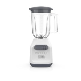 BLACK+DECKER 750W Ice Crushing Blender, 56oz PerfectPour Jar, 6-Tip Stainless Steel Blade, 8 Speeds + Pulse, White