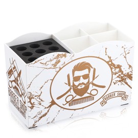 Noverlife Soporte profesional para tijeras de peluquería, caja blanca para tijeras de peluquería, organizador de soporte para tijeras de peluquería, estuche de almacenamiento para peluquería, herramientas de corte de pelo, peines, clips, cepillos