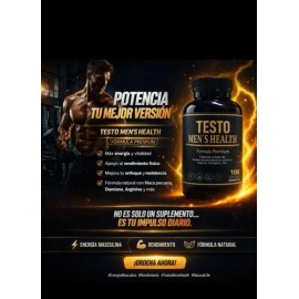 Testo Men's Health Suplemento 100 Cápsulas Maca Arginina Zin