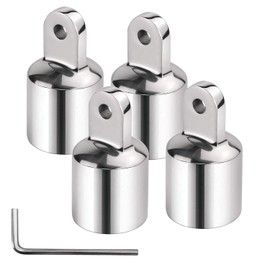 SHENGHUISS Bimini Top Cap Eye End Boat Fitting Stainless Steel 316 Round Tubing Marine Hardware with L Shape Hex Key (A-1 inch 4 Pack)