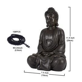 Goodeco 11.4" Meditating Buddha Statue Home Decor - Meditation Gifts for Room/Garden/Pa