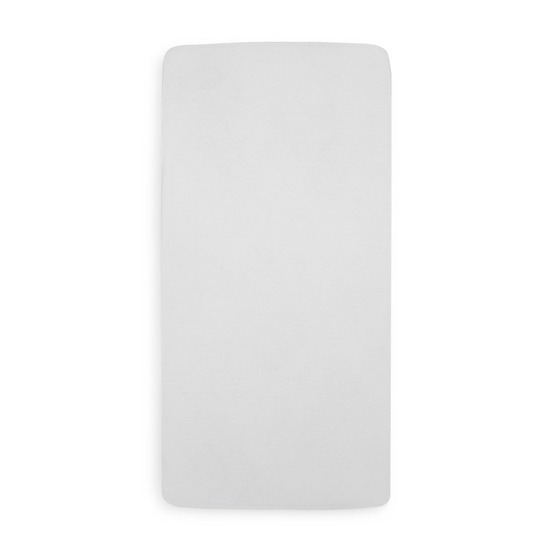 Jollein Jersey Fitted Sheet, 60 x 120 cm, White, Pack