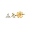 Silver 3 Leaf Clover Flower Earrings Cz Turquoise 18k Gold