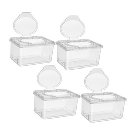 CAXUSD 4PCS Refillable Wipe Dispenser with Lid Portable and Plastic Wet Wipe Holder for Home Travel and Daily Use for Various Scenarios