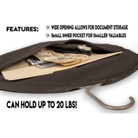 Hanger Diversion Safe by Stash-it, Hidden Pocket Safe, Fits Under Hanging Clothes with Pocket to Hide Valuables for Home or Travel with Bonus Smell Proof Bag