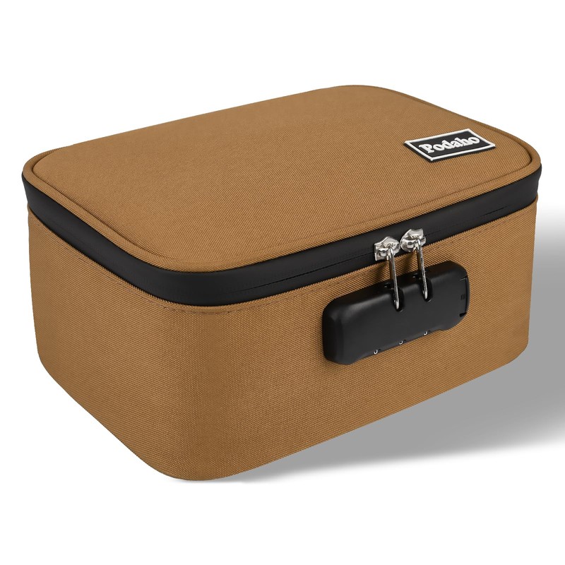 PODAHO Brown Travel Odorless Bag with 10PCS Accessories, Portable Smell