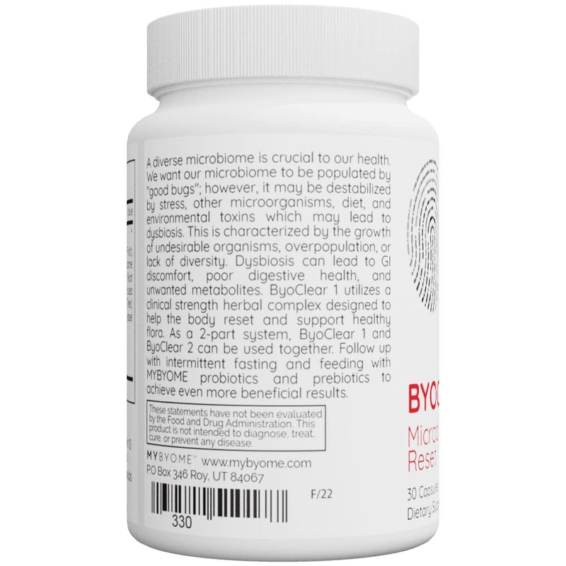 Systemic Formulas MyByome ByoClear 1 - Microbiome Reset. 30 Capsules.
