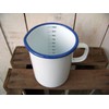 Münder-Emaille - Messbecher - Weiß/Blau - 1 L - Ø10xH14cm