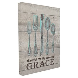 Stupell Industries Thankful for Amazing Grace Canvas Wall Art, 16 x 20, Multi-Color