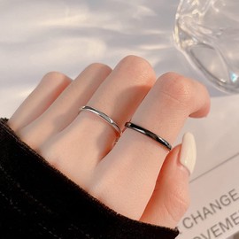 Cloyo 2mm Polished Slim Rings Silver Domed Tungsten Carbide Rings for Women Size Y