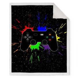 Jekeno Gaming Blanket Gifts for Video Game Lovers Men Boys Teen Christmas Birthday Presents Soft Plush Kids Adults Gamepad Sherpa Throw Decor Player Bedroom Living Room Couch Sofa 50"x60"