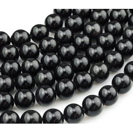 Zenkeeper About 180 Pcs Black Obsidian Beads for Jewelry Making 4 MM Black Obsidian Gemstones Loose Stone Beads