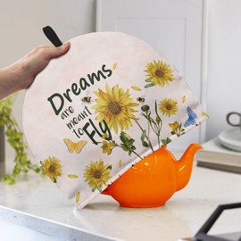 Generic Hudotybom Sunflower Print Tea Cozy for Teapot Insulated Large Teapot Cover to Keep Warm Tea Kettle Cover Machine Washable Coffee Pot Cloth Covers Kitchen Home Decorations for Housewife Mom