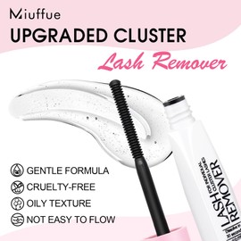 Miuffue Deep Cleansing Cluster Lash Remover, Eyelash Glue Remover for Individual False Lashes, 15s Fast Removal, Safe Ingredients, Cruelty-Free, 0.17 fl oz