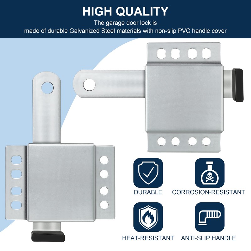 4 Pack Garage Door Side Lock with Self Tapping Screws,