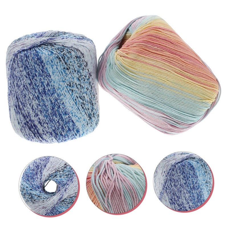 OHPHCALL 2pcs Cotton Hand Knitting Yarn Soft Woolen Line for