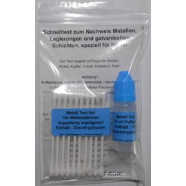 20 x Quick Test for Detecting Metals, Alloys and Electroplating Layers, Especially for Nickel Test