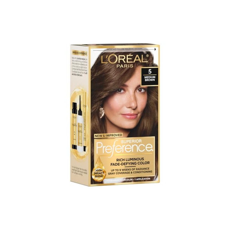 Superior Preference Fade-Defying Color, 5 Medium Brown, Natural by L'Oreal