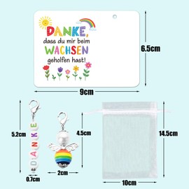 BOOMTOP Teacher Gift Keyring Farewell Gift Educator Teacher Rainbow Pink Guardian Angel Pendant Small Thank You Gift Christmas Childminder Nursery Farewell, Thanks, Unit size