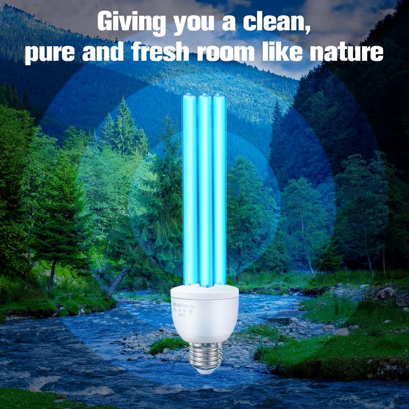 Qualirey 2 Pack UV Germicidal Light Bulb with Ozone, 25
