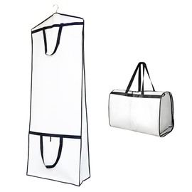Hanging Wedding Dress Bag 180x60x30cm, Bridal Gown Garment Cover Storage Bag, Full Length Travel Protector for Bridal Dress, Long Clothes Storage Cover, Dust Proof Garment Bag with Zipper for Women