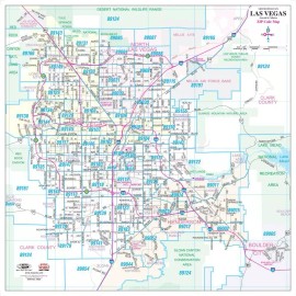Metropolitan Las Vegas Major Streets & Freeways with ZIP Codes Desk Map