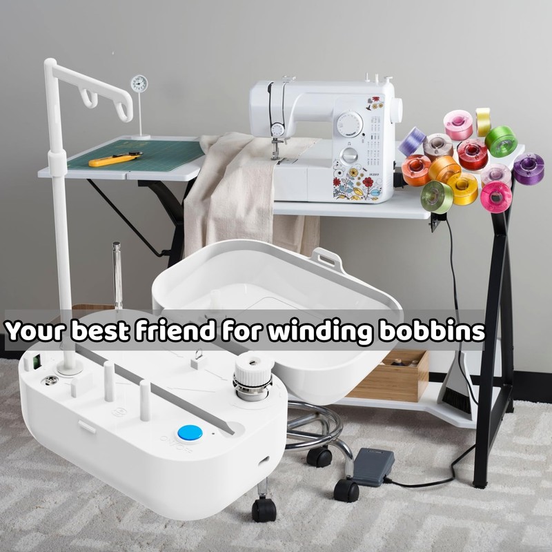 LRDCREEE Automatic Bobbin Winder Bobbin Winding Machine with Auto Stop