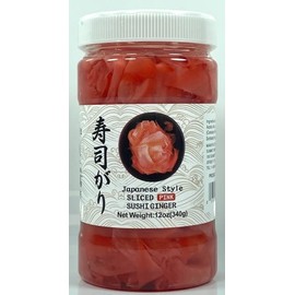 Apexy Pickled Sushi Ginger 12 Oz Japanese Sushi Ginger Fat Free, Sugar Free, Kosher, BRC, No MSG, Low cal (Pink Pack of 1)
