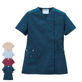 Nursery Denim Scrub (Open), Open Front, Easy to Put on and Take off, Medical Nursing, Lab Coat Women's, brown (mocha), LL