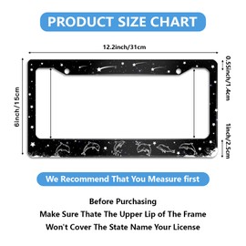 Dolphin License Plate Frame Animal License Plate Frames Star Design for Car Decorative Parts Stainless Steel License Plate for Standard Us Canada License Plate Holder Unisex 12x6 Inch