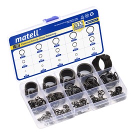 matell 315Pcs Black Alloy Steel Circlip Snap Retaining Clip Ring Assortment Set,Black Alloy Steel,External Circlip Snap Retaining Clip Ring,15sizes including