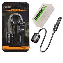 Fenix AER-05 remote pressure switch for TK16V2/TK28 TAC/PD36 TAC with EdisonBright battery carrying case bundle