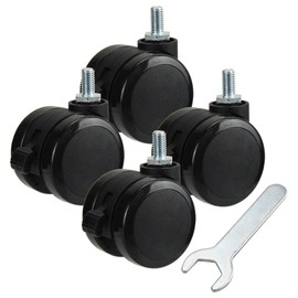 Novelia Set of 4 M8 Casters for Standing Desk, Replacement, Stopper, 360kg Resistance, 360 Degree Rotation, Durable, Quiet