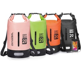 arteesol 5 L/10 L/20 L/30 L Waterproof Dry Bag/Dry Sack with Long Adjustable Shoulder Straps for Kayaking & Canoeing Trips, Fishing, Rafting, Swimming & Snowboarding