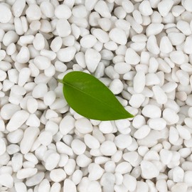 Calofulston 15 LB White Pebbles for Plants, 3/8 inch White Rocks for Vases Landscaping, Small Decorative Stones for Indoor Outdoor, Polished, Come with Gloves