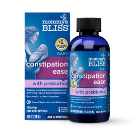Mommy's Bliss Constipation Ease + Prebiotics, Relieves Occasional Constipation, Gentle & Safe, No Harsh Laxatives, 4 Fl Oz Bottle (Pack of 1)