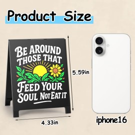 EXUBERIUM Funny Office Decor Desk Sign for Friends Funny Team Gifts Positive Gifts for Coworker Employee Boss Be Around Those Feed Your Soul Not Eat It Cubicle Decor for Birthday White Elephant Gift