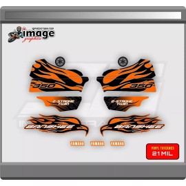 banshee Yamaha banshee graphics ORANGE  STYLE 2008  KIT 21MIL  THICK HIGH GLOSS