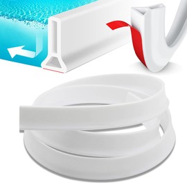 Presa de Agua, Barrera de Tope de Agua de Ducha, Plegable, Separación en Seco y Húmedo, Umbral de Agua de 5X3CM Agua Autoadhesiva para Cocina, Baño (1M)