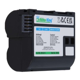 Akku kompatibel mit Nikon EN-EL15 - Li-Ion 2600mAh - für 1 V1, D500, D600, D610, D750, D800, D800E, D810, D850, D810A, D7000, D7100, EL15b - schwarz