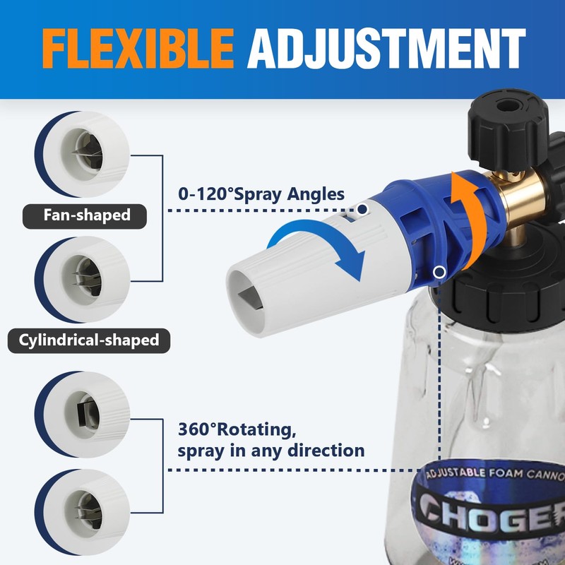 CHOGER Foam Cannon for 5000 PSI Pressure Washer, Heavy Duty