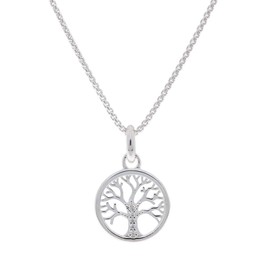 Thomas Sabo Women's Tree of Life Bead Silver Zirconia Necklace of Length 38-42cm SCKE150145