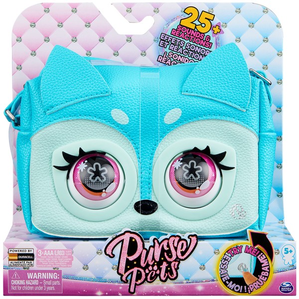 Purse Pets, Fierce Fox Interactive Pet Toy & Crossbody Girls Purse with Over 25 Sounds and Reactions, Shoulder Bag, Christmas Gifts for Kids