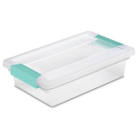 Sterilite 24-Pack Clip Box, Stackable Clear Plastic Bins with Latching Lids, Small - Writing, Arts or Crafts Supplies Storage Containers for Home, Office, Classroom and Workshop Organization