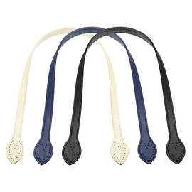 PATIKIL Leather Bag Handle Strap Set, 6 Pcs 23.6" L 5/8" W Replacement Leather Purse Straps Sew on Bag Handle for Purse Handbag Making, Black/Beige/Dark Blue