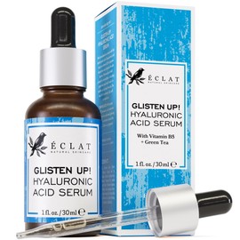 Eclat Skincare Hyaluronic Acid Serum for Face – 2.5% Hyaluronic Acid + 3% B5, Vitamin C & E - Hydrating Anti Aging & Anti Wrinkle Face Serum - Moisturizing & Plumping Formula for Smooth Skin 1 fl oz