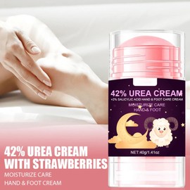 Krmspe 42% Urea Cream plus 2% Salicylic Acid, Maximum Strength Foot Cream Moisturizer for Dry Cracked Feet Knees Hands Elbows Hydrates & Exfoliates Smoothing Skin Women and Men 1.41oz