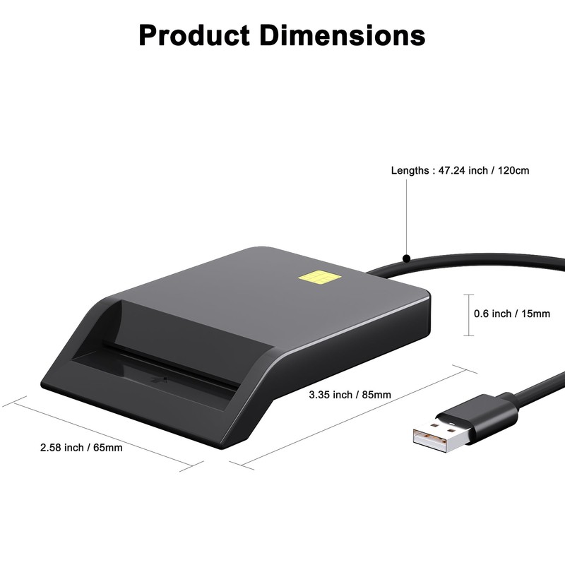 CAC Reader Military, Smart CAC Card Reader, DOD Military USB