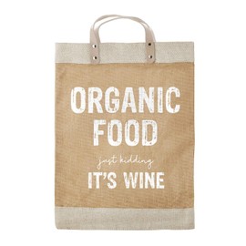 Santa Barbara Design Studio Tote Bag Hold Everything Collection Jute Market Tote with Waterproof Lining, 13" x 18", Just Kidding