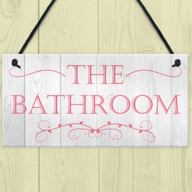 RED OCEAN Bathroom Contemporary Plastic Decorative Hanging Plaque Wall Door Toilet Sign